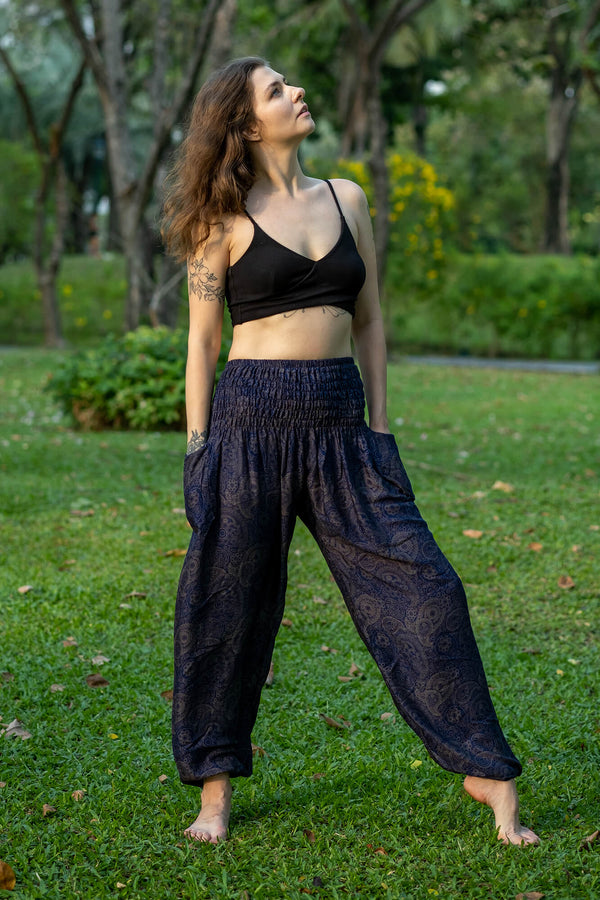 Pantalones fluidos azul marino