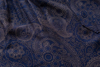 Navy paisley print rayon fabric for flow pants