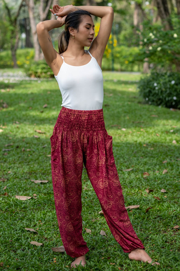 Pantalones sueltos rojos