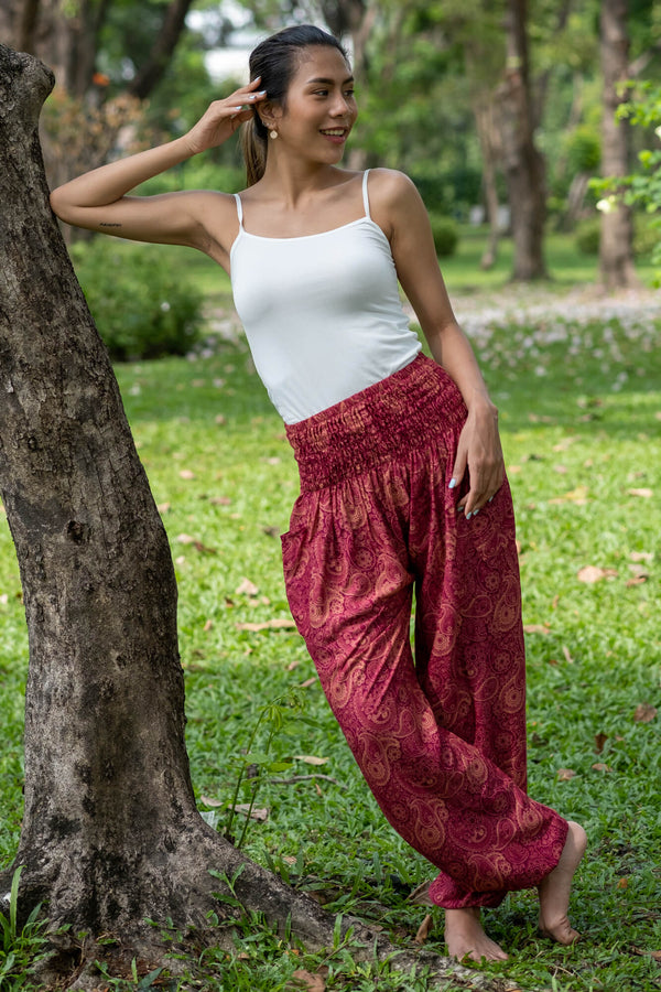Pantalones sueltos rojos