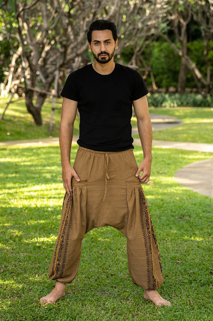 Beige Baggy Casual Pants for men