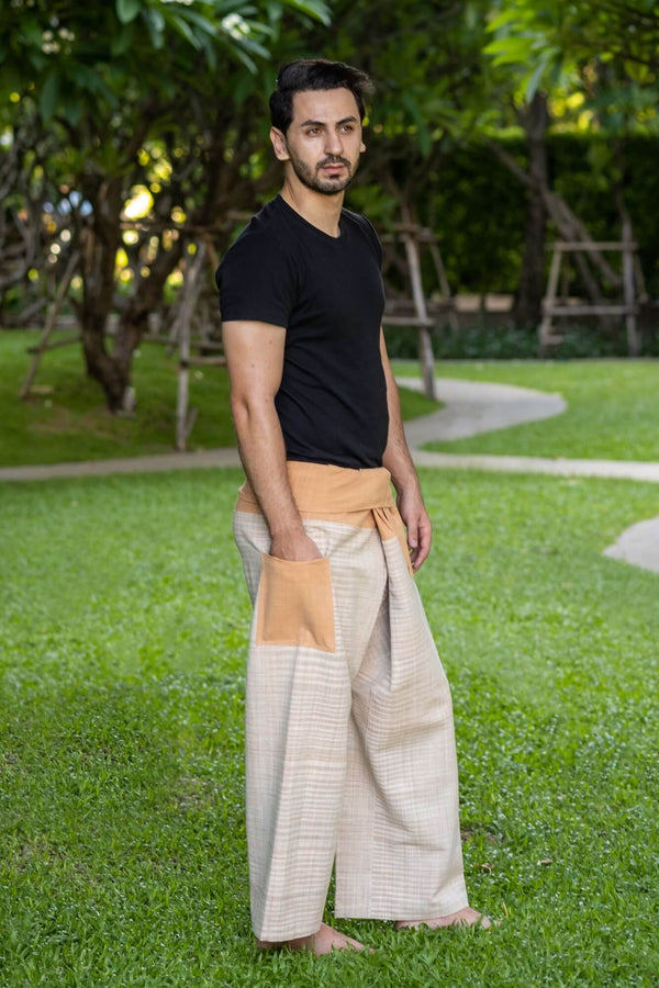 Men's Premium Beige Fisherman Pants Menswear Hippie Pants 