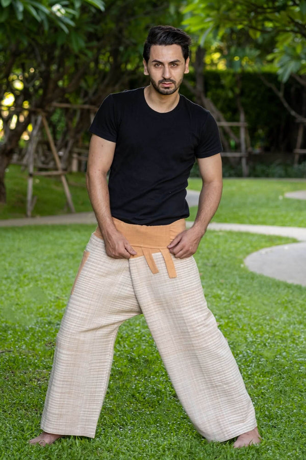 Men's Premium Beige Fisherman Pants Menswear Hippie Pants 