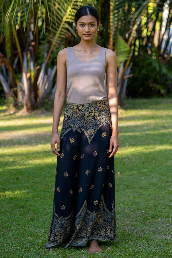 Black Palazzo Star Pants Palazzo Hippie Pants 