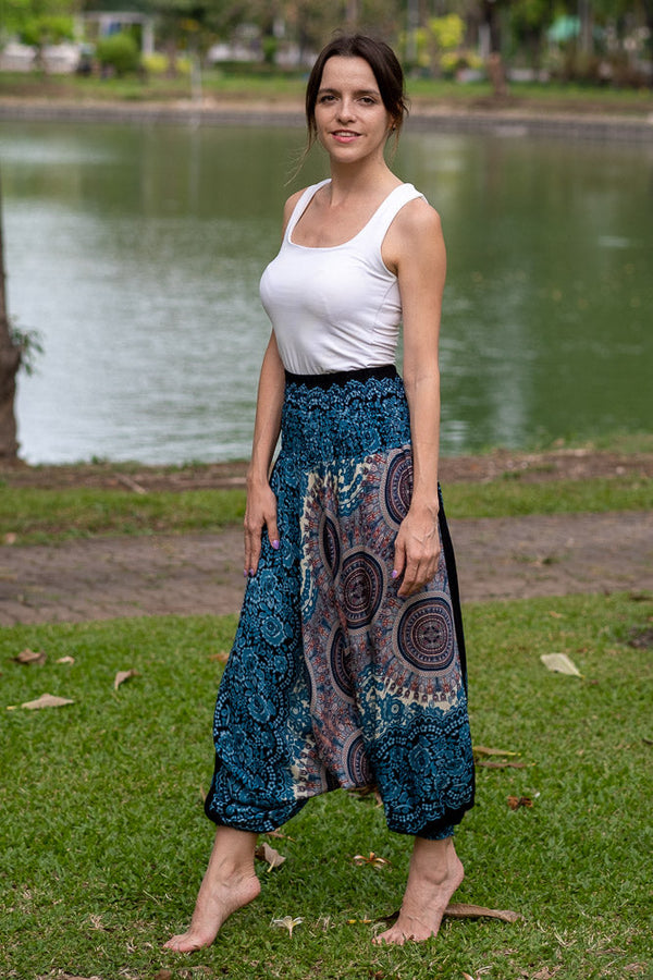 Blue Blossom Pants Harem Pants Hippie Pants 
