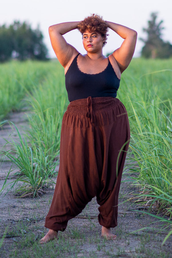 Plus Size Brown Classic Pants Plus Size Hippie Pants 