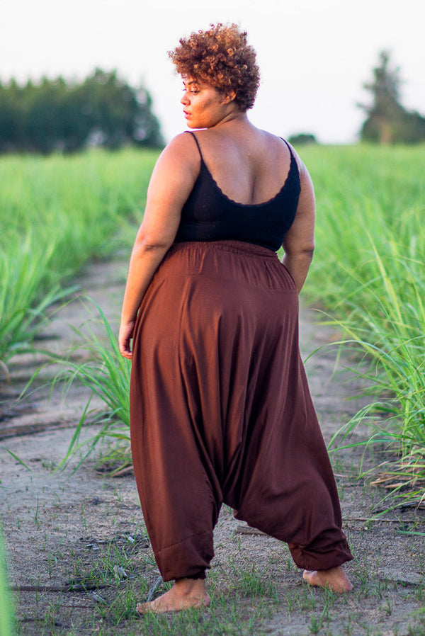 Plus Size Brown Classic Pants Plus Size Hippie Pants 