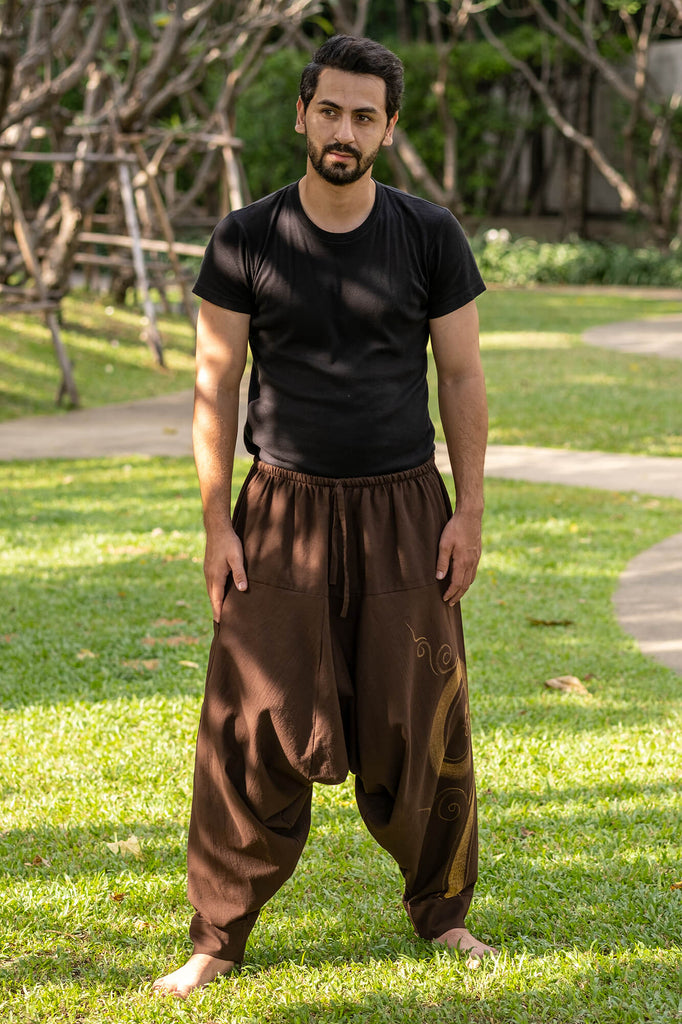 brown baggy pants for men