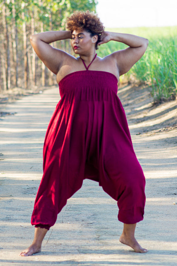 Plus Size Burgundy Classic Pants Plus Size Hippie Pants 