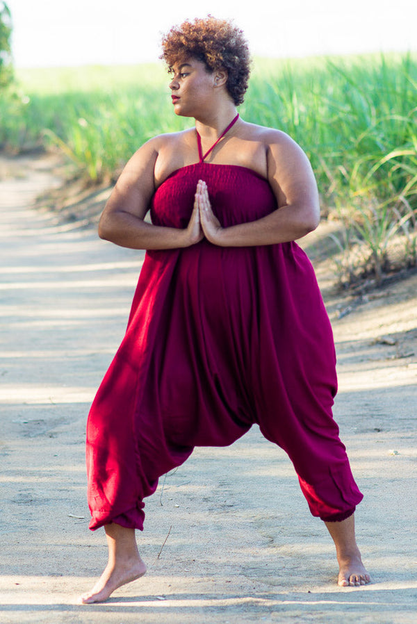 Plus Size Burgundy Classic Pants Plus Size Hippie Pants 