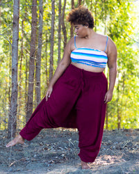 Plus Size Burgundy Classic Pants Plus Size Hippie Pants 