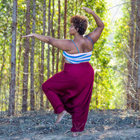 Plus Size Burgundy Classic Pants Plus Size Hippie Pants 