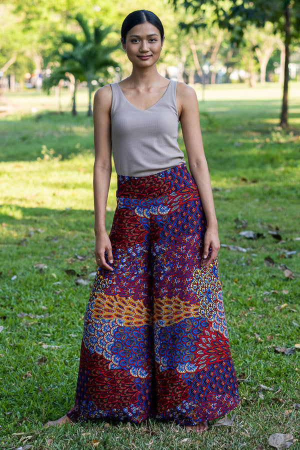 Burgundy Ripple Palazzo Pants Palazzo Hippie Pants 