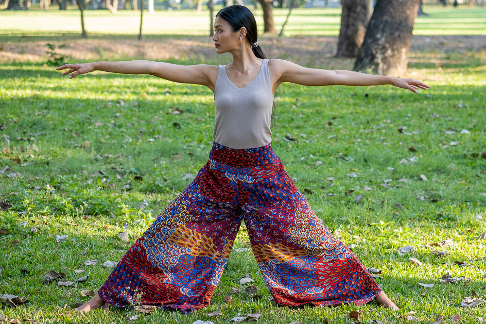 Burgundy Ripple Palazzo Pants Palazzo Hippie Pants 