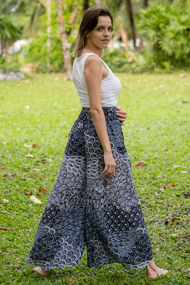 Gray Ripple Palazzo Pants Palazzo Hippie Pants 