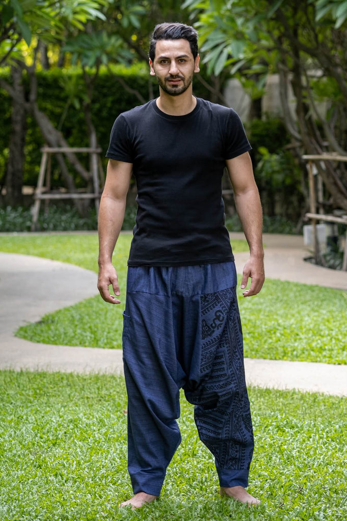 Indigo Om Pants Menswear Hippie Pants 