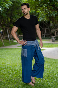 Men's Premium Indigo Fisherman Pants Menswear Hippie Pants 