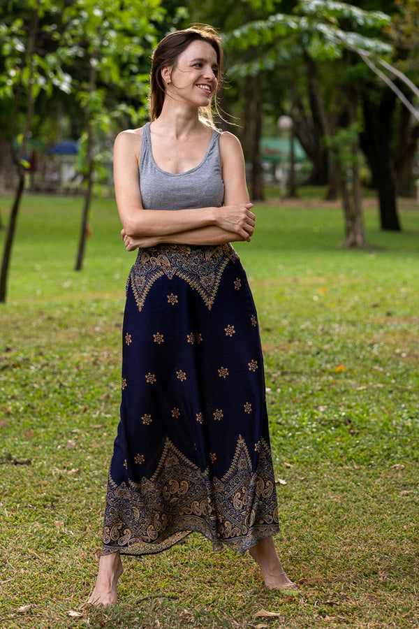 Navy Palazzo Star Pants Palazzo Hippie Pants 