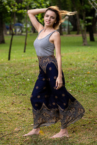 Navy Palazzo Star Pants Palazzo Hippie Pants 