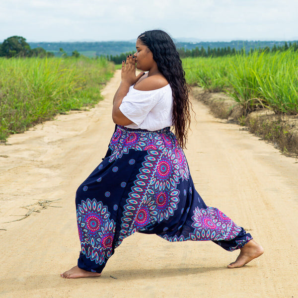 Plus Size Blue Lotus Pants Plus Size Hippie Pants 