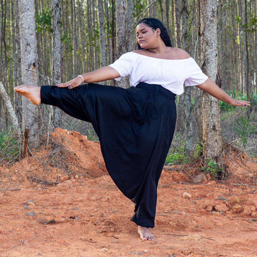 Plus Size Black Classic Pants Plus Size Hippie Pants 
