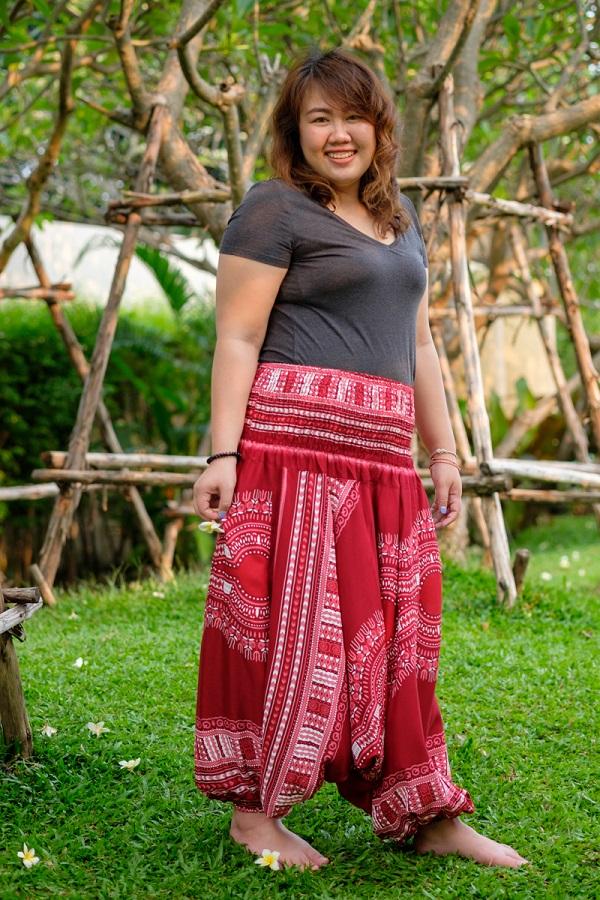 Plus Size Red Thai Hippie Pants