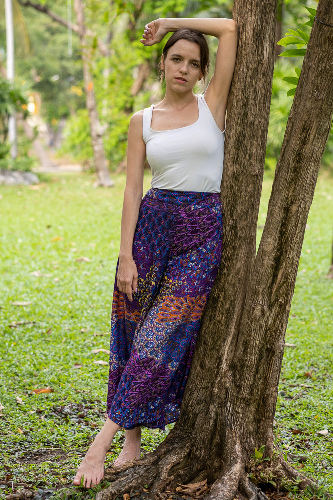 Purple Ripple Palazzo Pants Palazzo Hippie Pants 