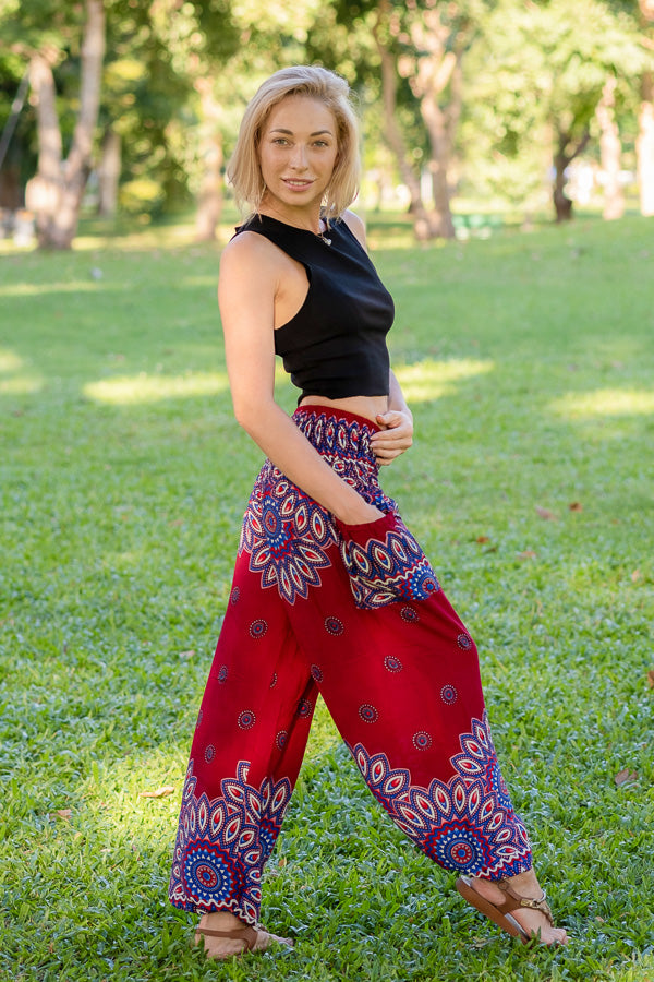 Red Petal PantsYoga Pants