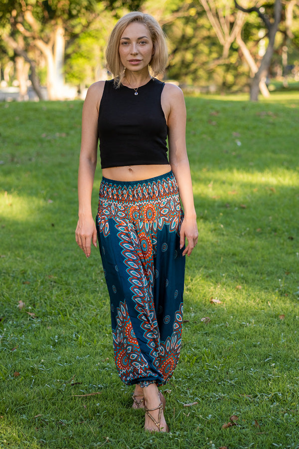 Teal Lotus PantsHarem Pants