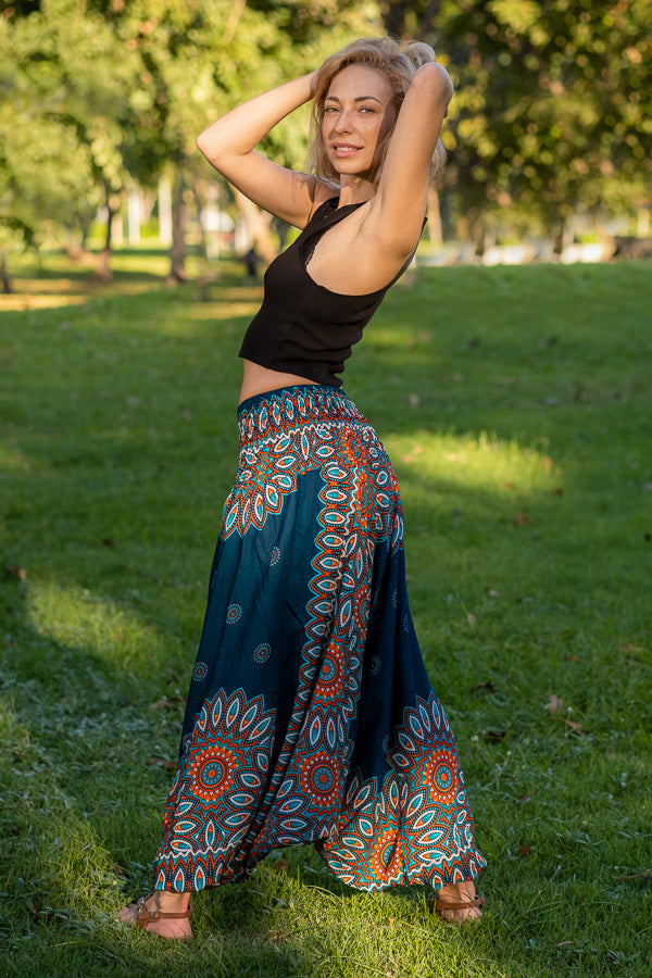 Teal Lotus PantsHarem Pants