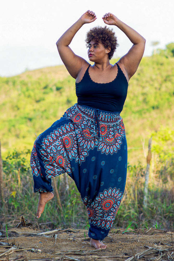 Plus Size Teal Lotus Pants Plus Size Hippie Pants 