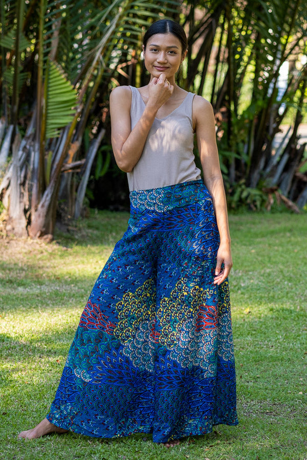 Teal Ripple Palazzo Pants Palazzo Hippie Pants 