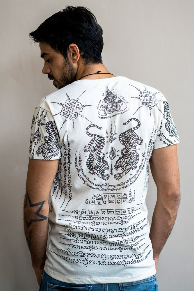 White Twin Tiger T-shirt Shirts Hippie Pants 