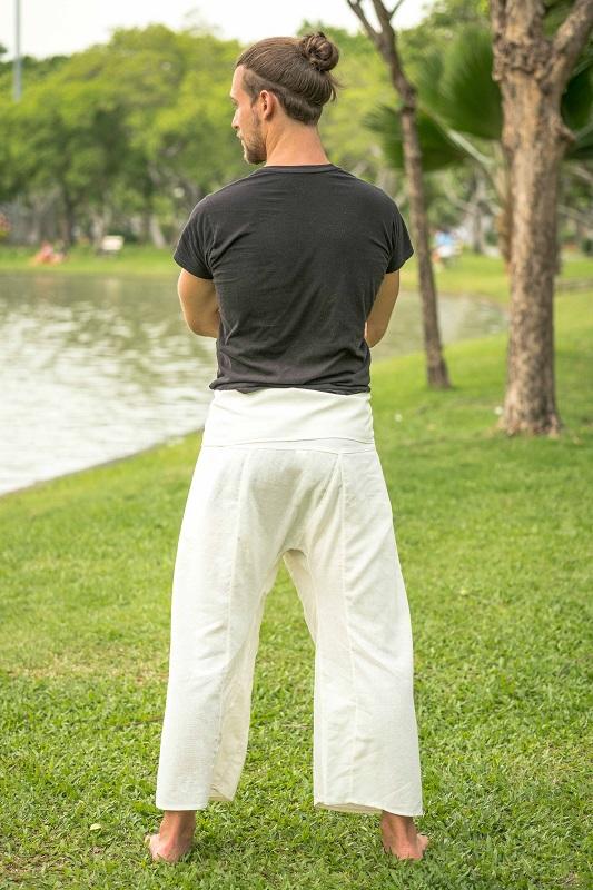 Men's White Fisherman Pants