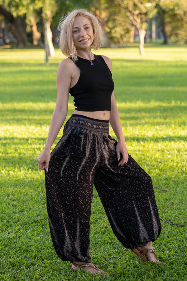 Black Feather PantsYoga Pants