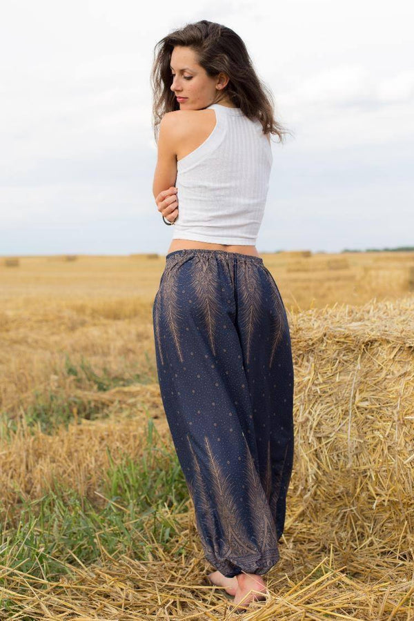 Blue Feather Pants