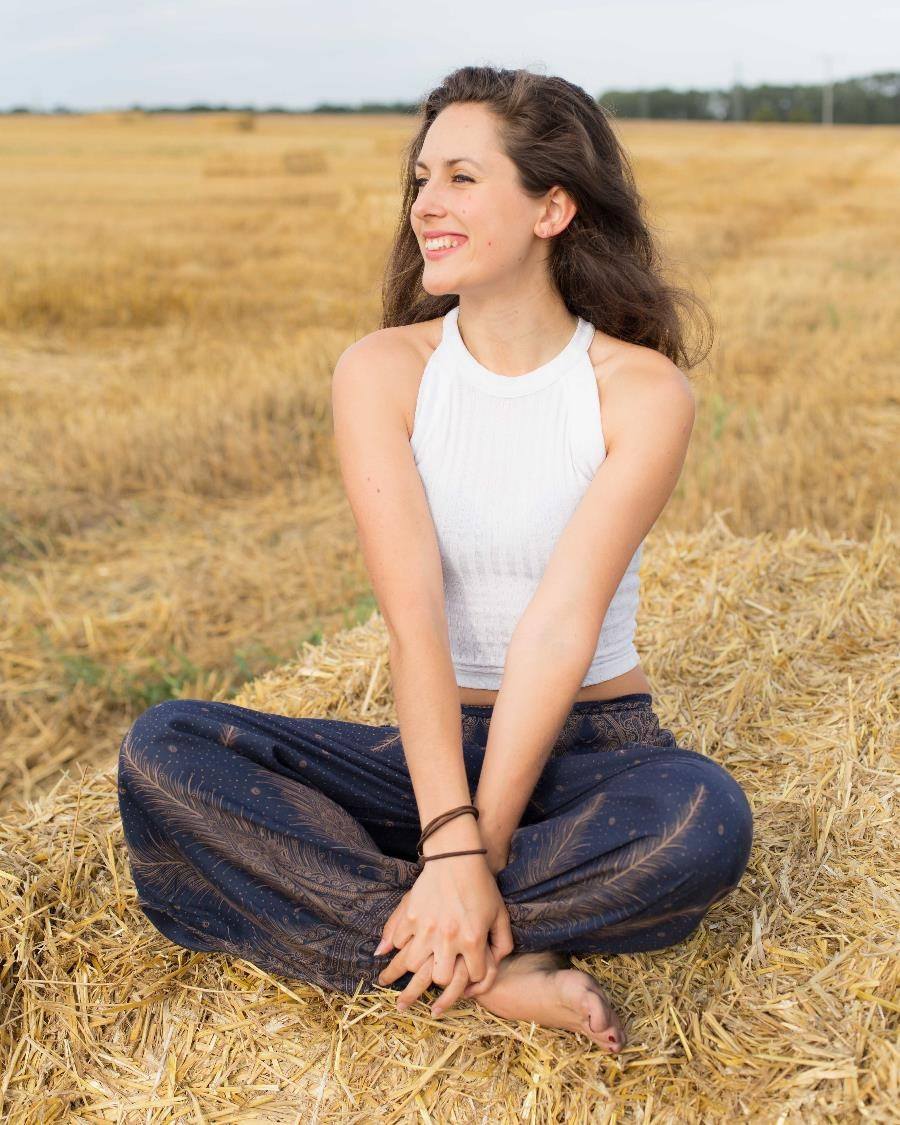 Blue Feather Pants