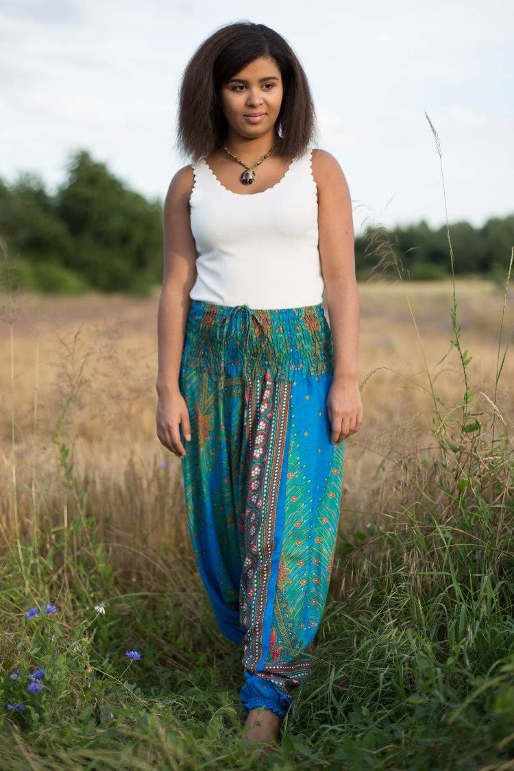 Blue Peacock PantsHarem Pants