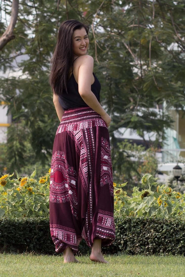 Burgundy Thai Hippie Pants