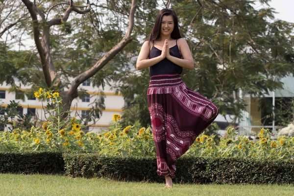 Burgundy Thai Hippie Pants