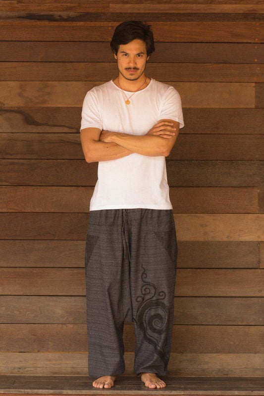 Charcoal Black Tribal Pants