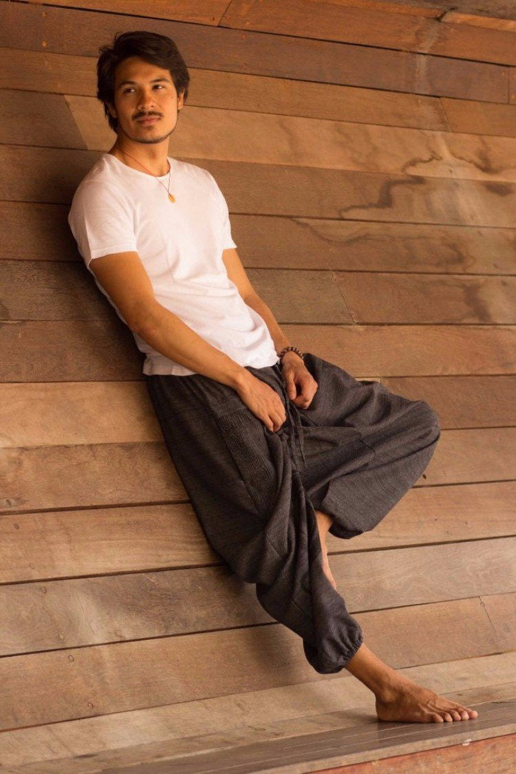 Charcoal Black Tribal Pants