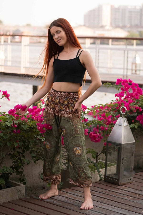 Olive Green Chang Pants Yoga Pants Hippie Pants 