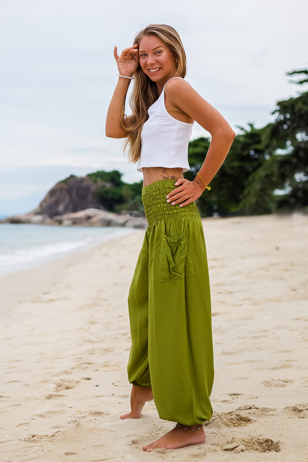 Olive Green Crystal PantsYoga Pants
