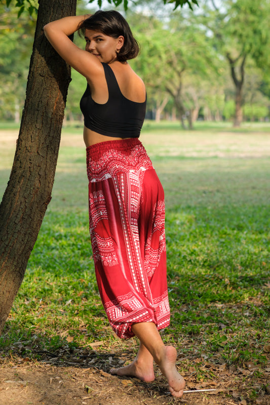 Red Thai Hippie PantsHarem Pants