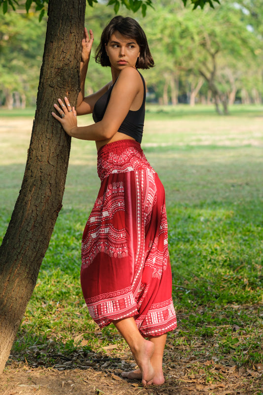 Red Thai Hippie PantsHarem Pants